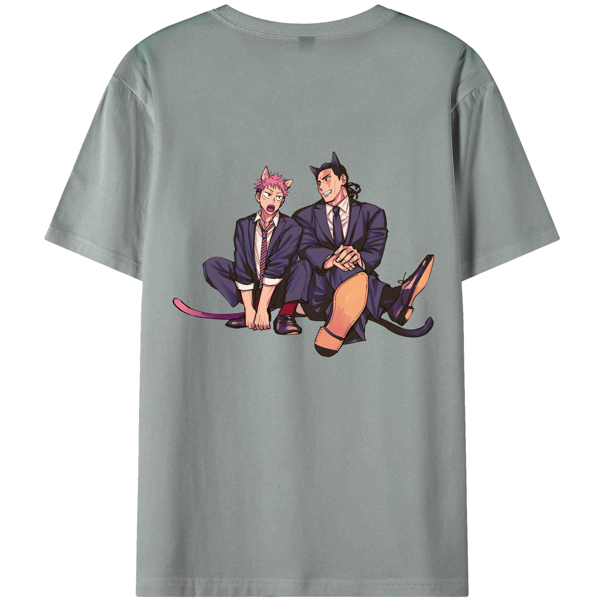 （画像用） 呪術廻戦 Jujutsu Kaisen 綿100％ メンズ半袖Tシャツ（バックプリント） 通気性